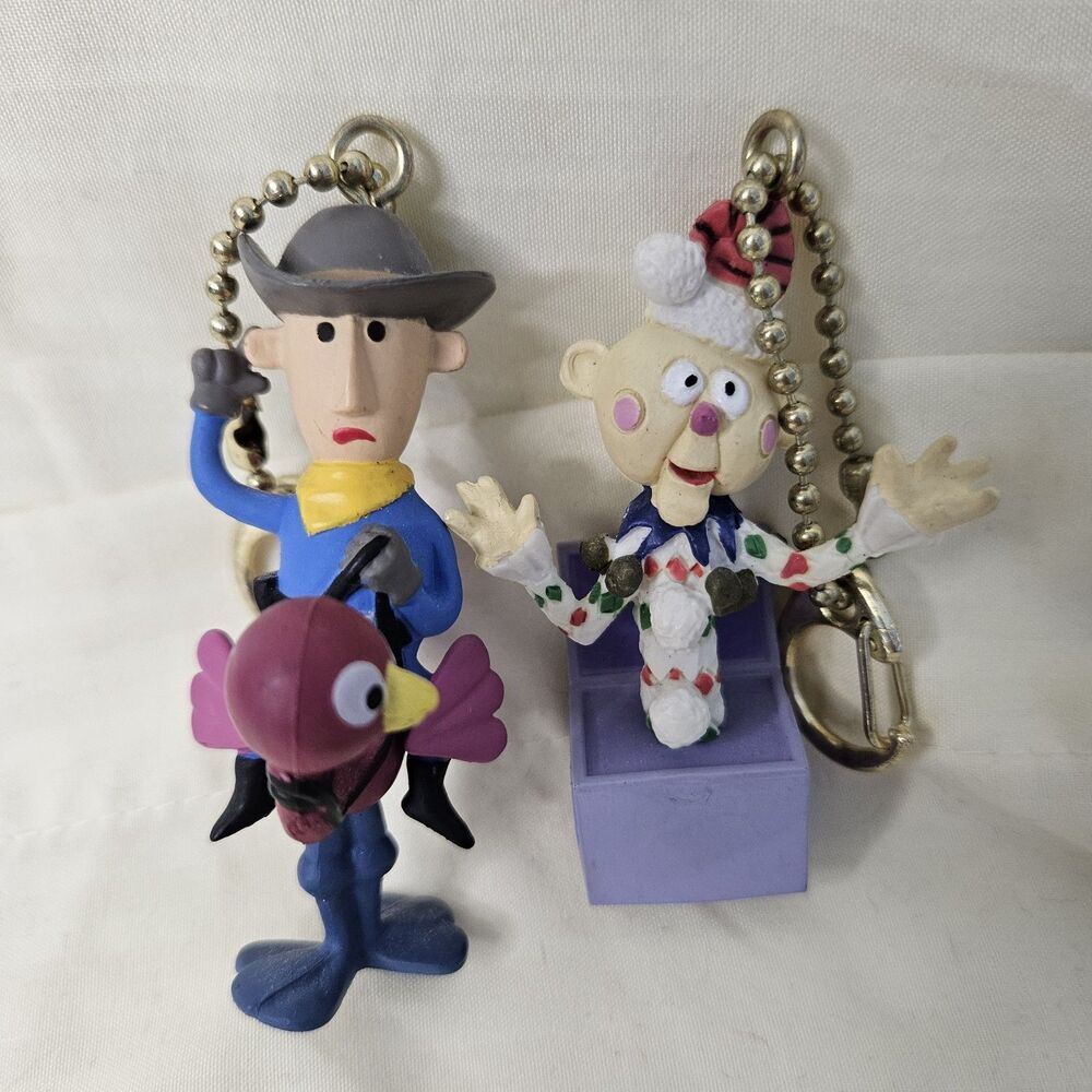 Vintage Playing Mantis Rudolph Keychains Moonracer & Charlie-In-The-Box